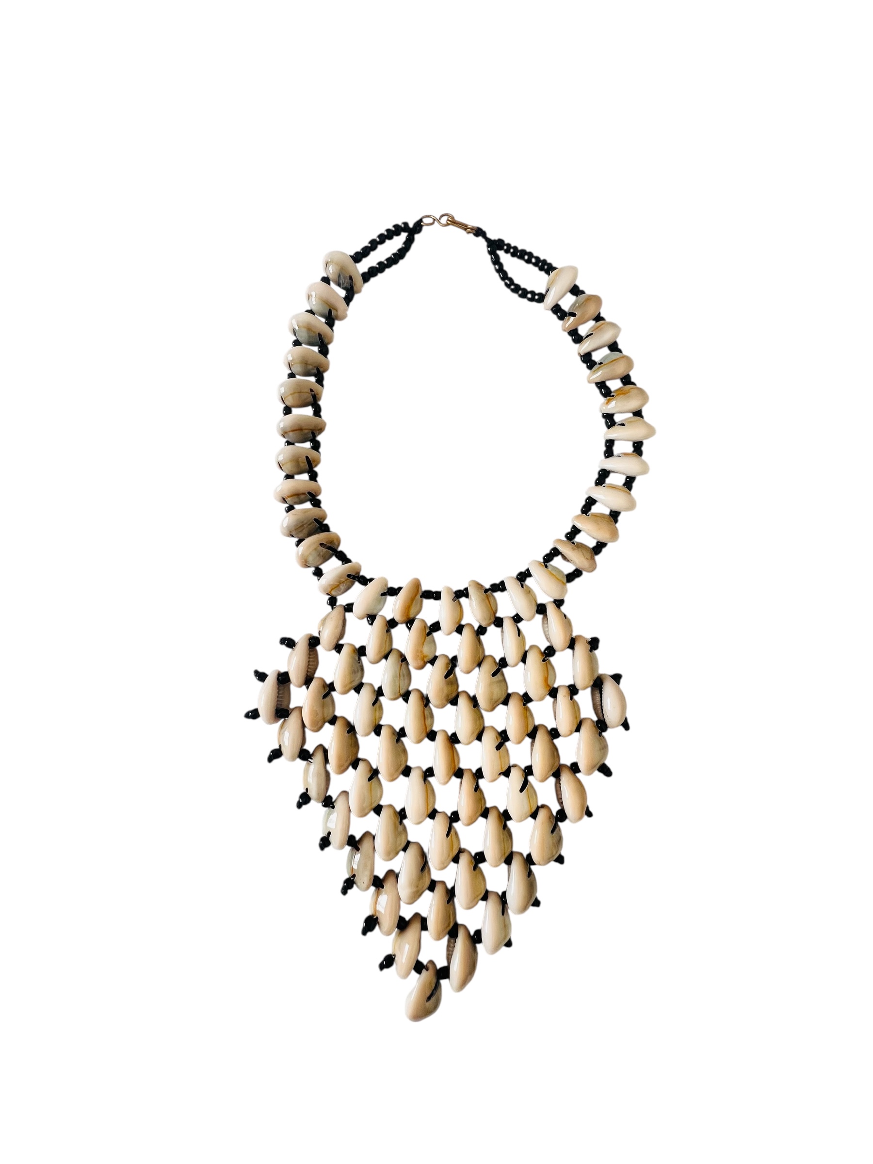 Handcrafted Cowrie Shell Statement Necklace Set